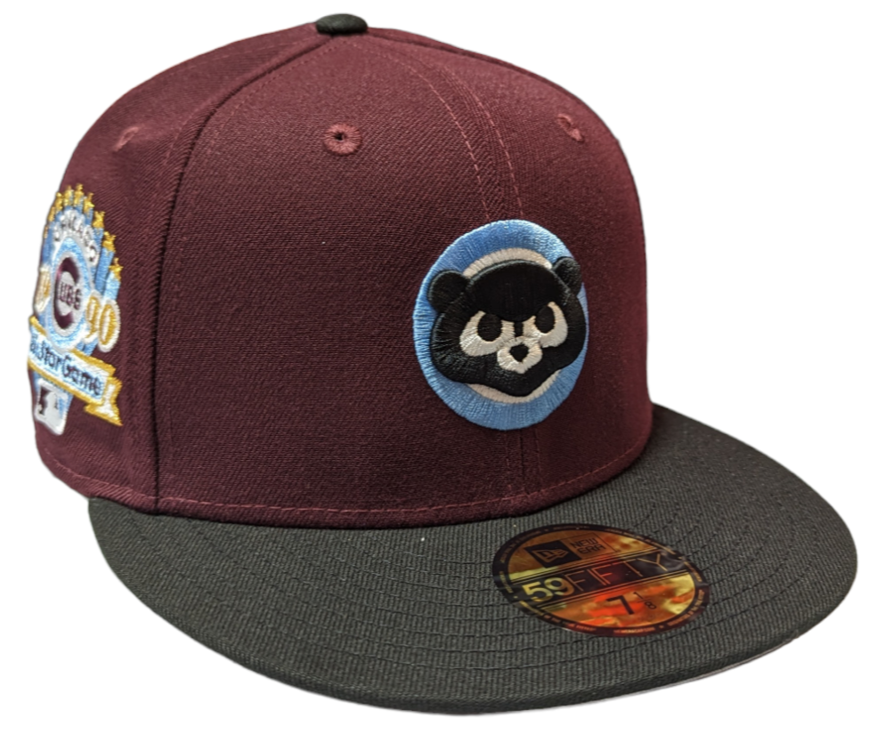 Chicago Cubs Maroon/Black 1990 All Star Game New Era 59FIFTY Fitted Hat product image 1, provided for visual reference and