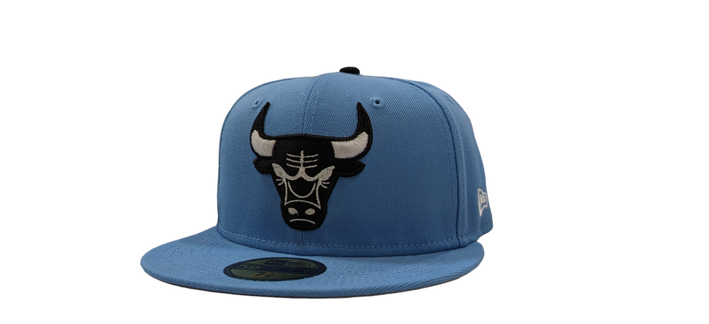 Chicago Bulls New Era Carolina Blue MJ1 59FIFTY Fitted Hat for Men product image 2, provided for visual reference and