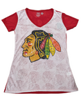 Chicago Blackhawks Concepts Sport White/Red Cameo Short Sleeve Top for Women product image 1, provided for visual reference