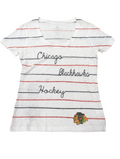 Chicago Blackhawks LevelWear White Ella Scoop T-Shirt for Women product image 1, provided for visual reference and product