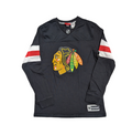 Youth Chicago Blackhawks Long Sleeve Reebok Black Jersey T-Shirt product image 1, provided for visual reference and product