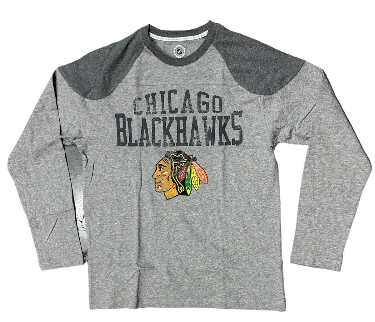 Mens Chicago Blackhawks Holder Long Sleeve T-Shirt By G-III product image 1, provided for visual reference and product