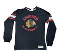 Youth Chicago Blackhawks CCM Black Vintage Long Sleeve T-Shirt product image 1, provided for visual reference and product