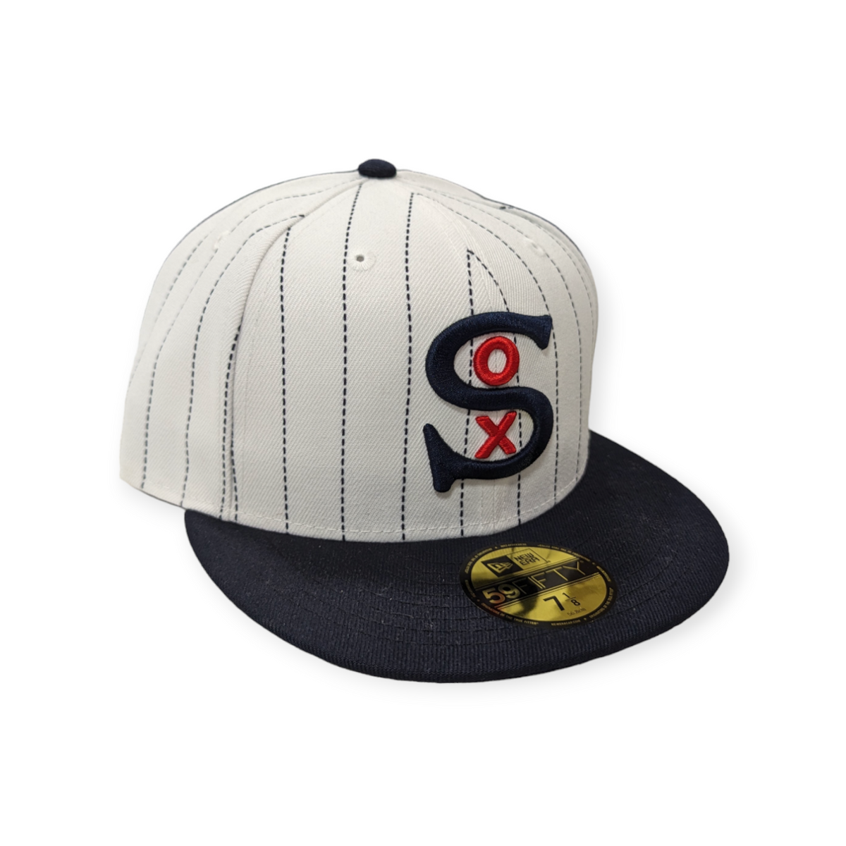 Chicago White Sox New Era White Pinstripe 1917 Logo 59FIFTY Fitted Hat product image 3, provided for visual reference and