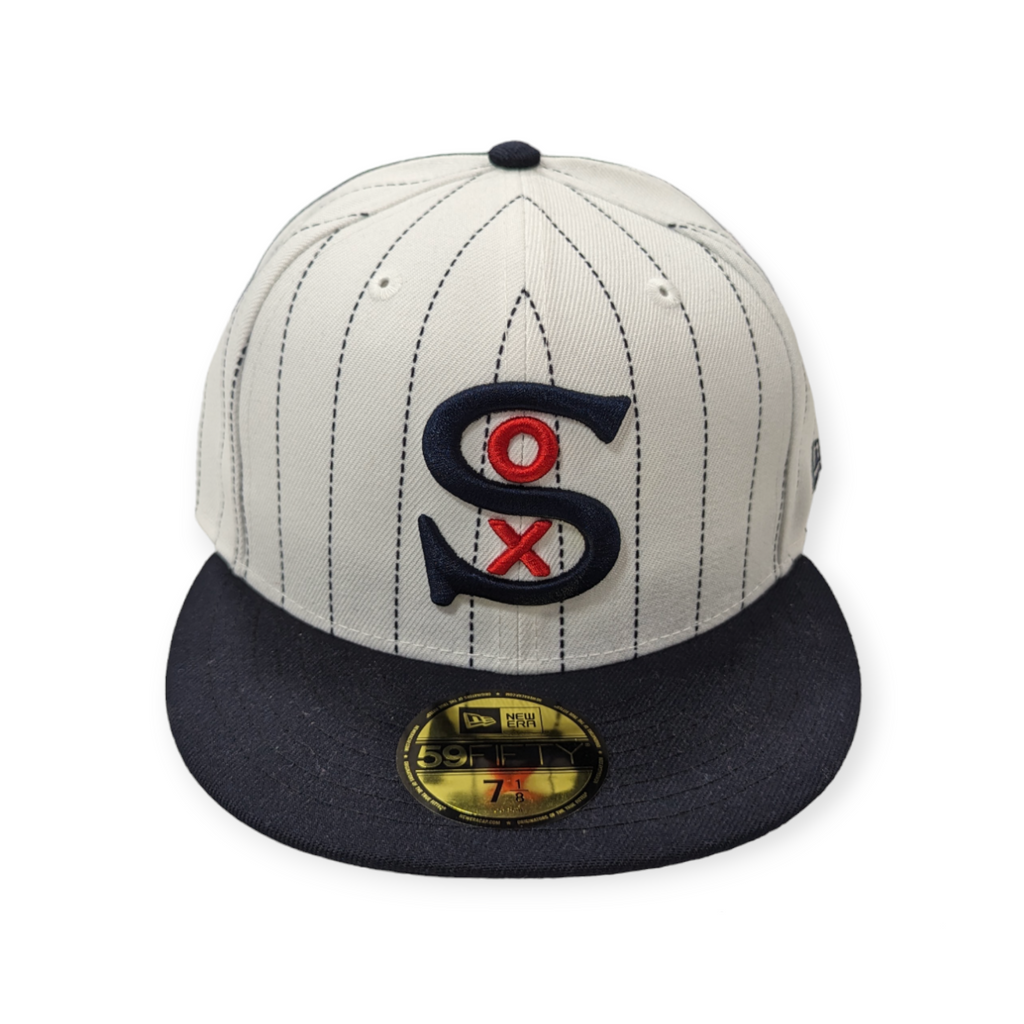 Chicago White Sox New Era White Pinstripe 1917 Logo 59FIFTY Fitted Hat product image 2, provided for visual reference and