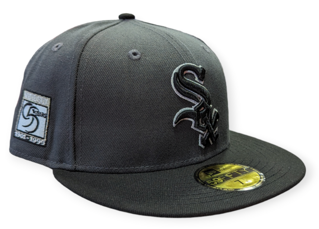 Chicago White Sox New Era Graphite/Black 95th Anniversary 59FIFTY Fitted Hat product image 1, provided for visual reference
