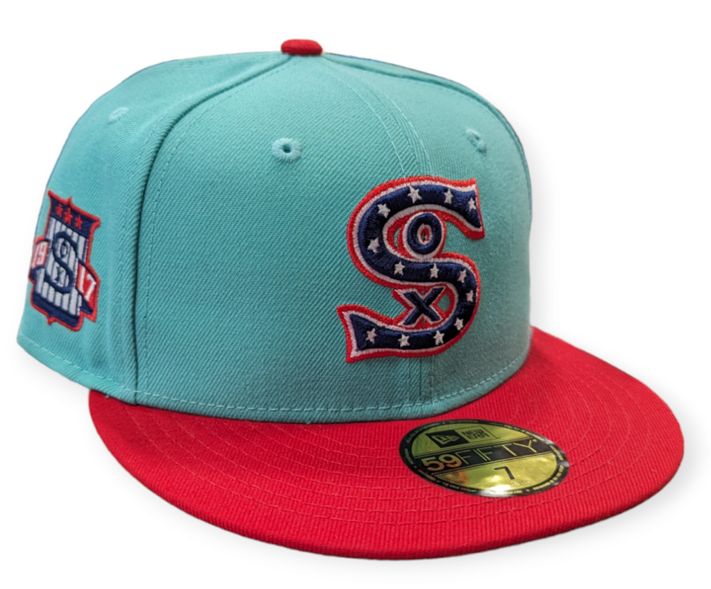 Chicago White Sox 1917 New Era 2 Tone Mint/Red 59FIFTY Fitted Hat product image 1, provided for visual reference and product