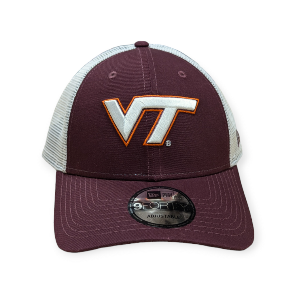 Virginia Tech Hokies New Era Maroon/White Trucker 9FORTY Adjustable Hat product image 2, provided for visual reference and