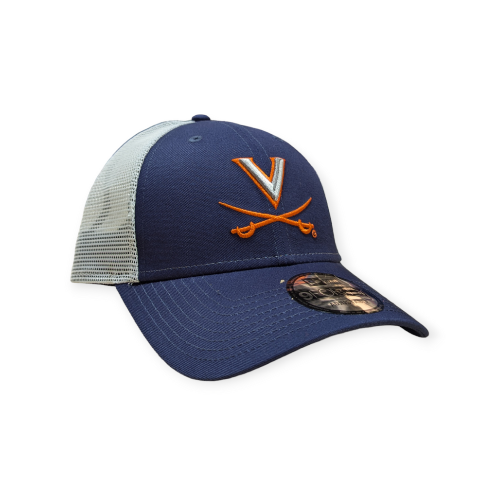 Virginia Cavaliers New Era Navy/White Trucker 9FORTY Adjustable Hat product image 3, provided for visual reference and