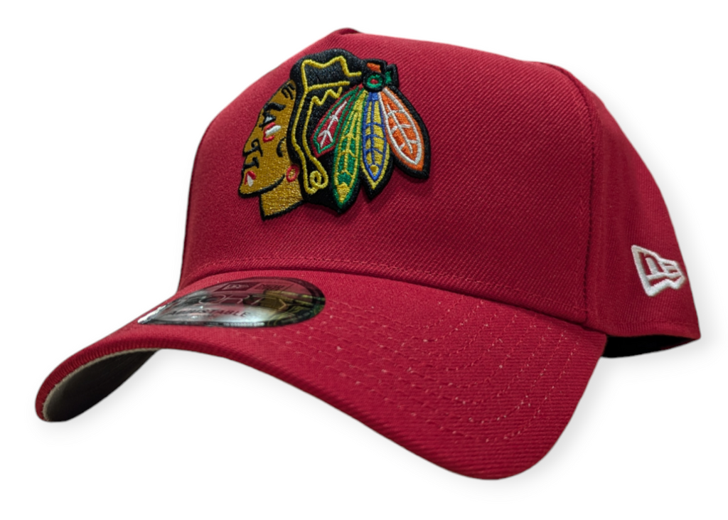Chicago Blackhawks New Era Red 9FORTY A-Frame Adjustable Hat product image 1, provided for visual reference and product