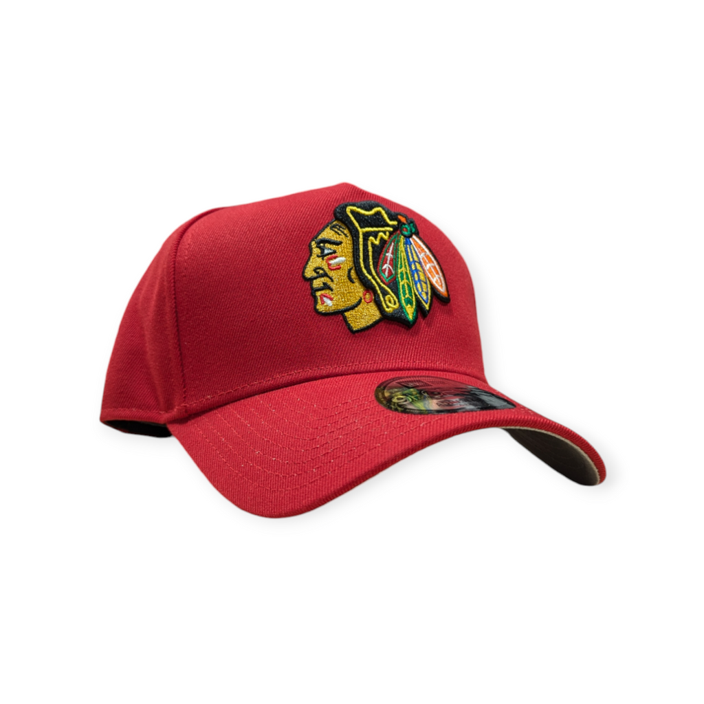 Chicago Blackhawks New Era Red 9FORTY A-Frame Adjustable Hat product image 3, provided for visual reference and product