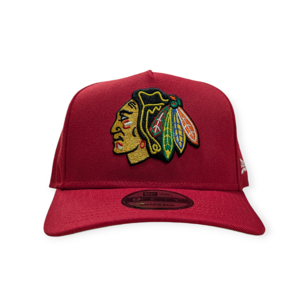 Chicago Blackhawks New Era Red 9FIFTY A-Frame Adjustable Hat product image 2, provided for visual reference and product