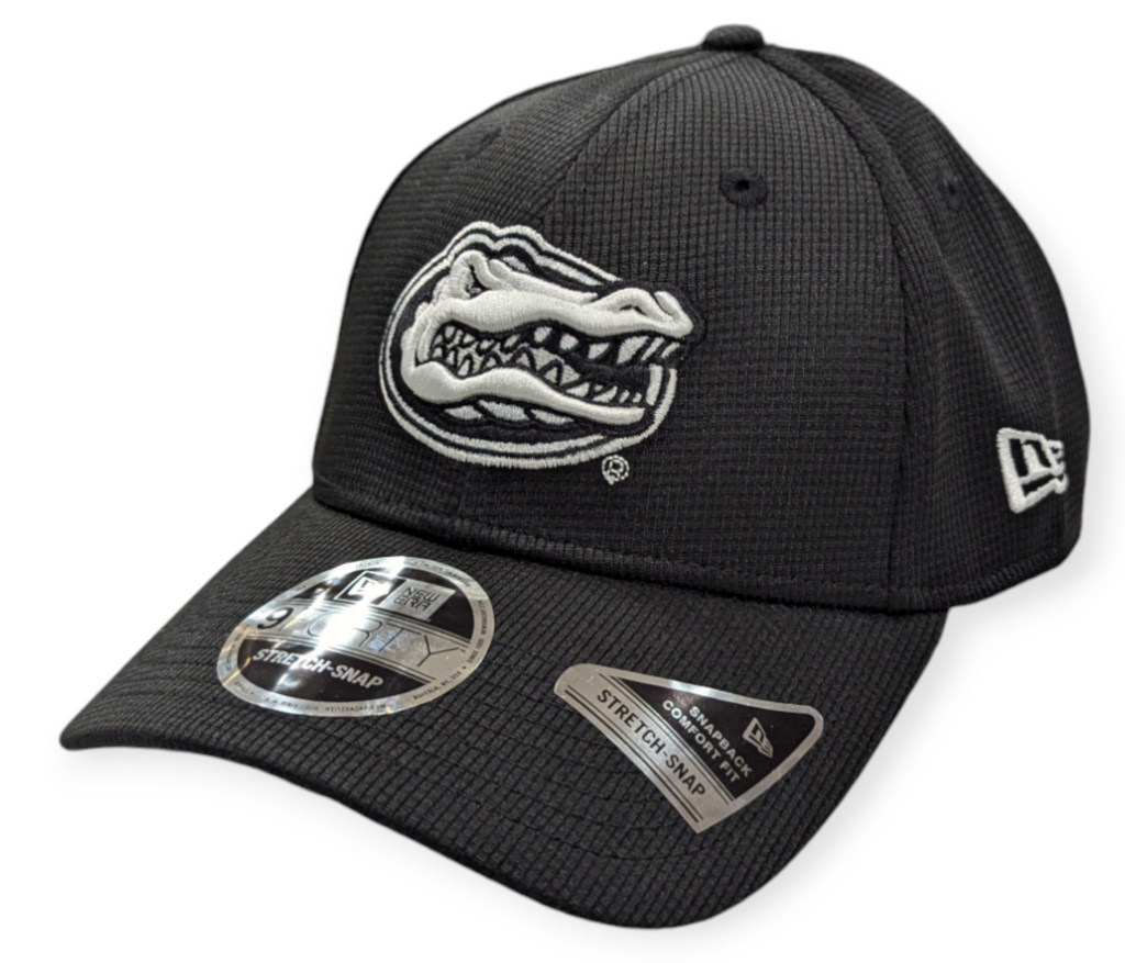 Florida Gators New Era Black Pivot 9FORTY Adjustable Hat product image 1, provided for visual reference and product detail