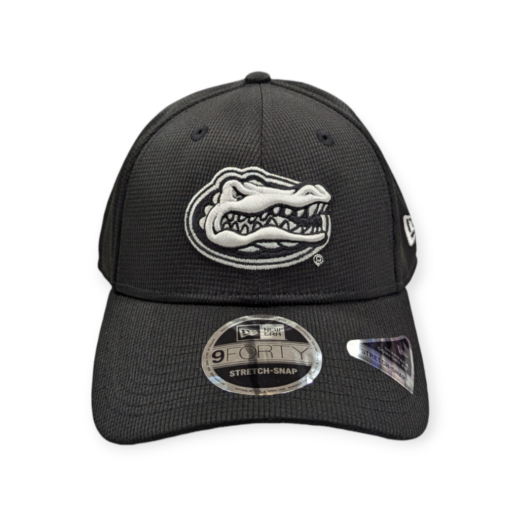 Florida Gators New Era Black Pivot 9FORTY Adjustable Hat product image 2, provided for visual reference and product detail