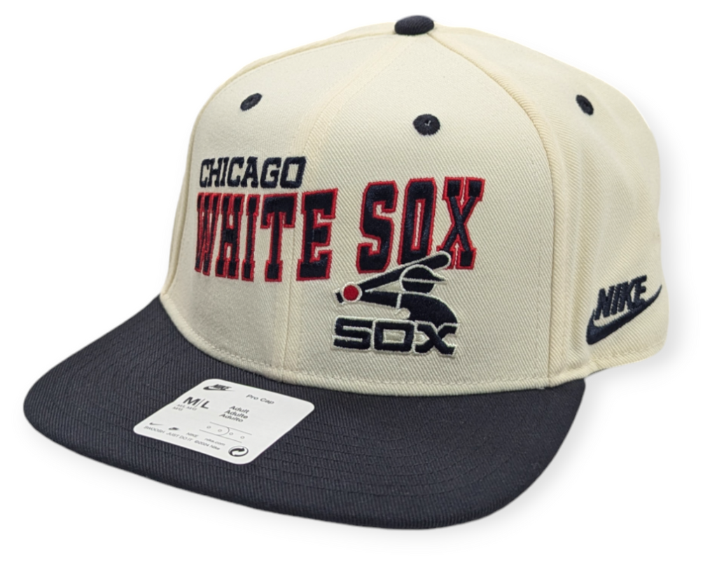 Chicago White Sox Nike Pro Cooperstown Collection Rewind Cream/Black Snapback Hat product image 1, provided for visual