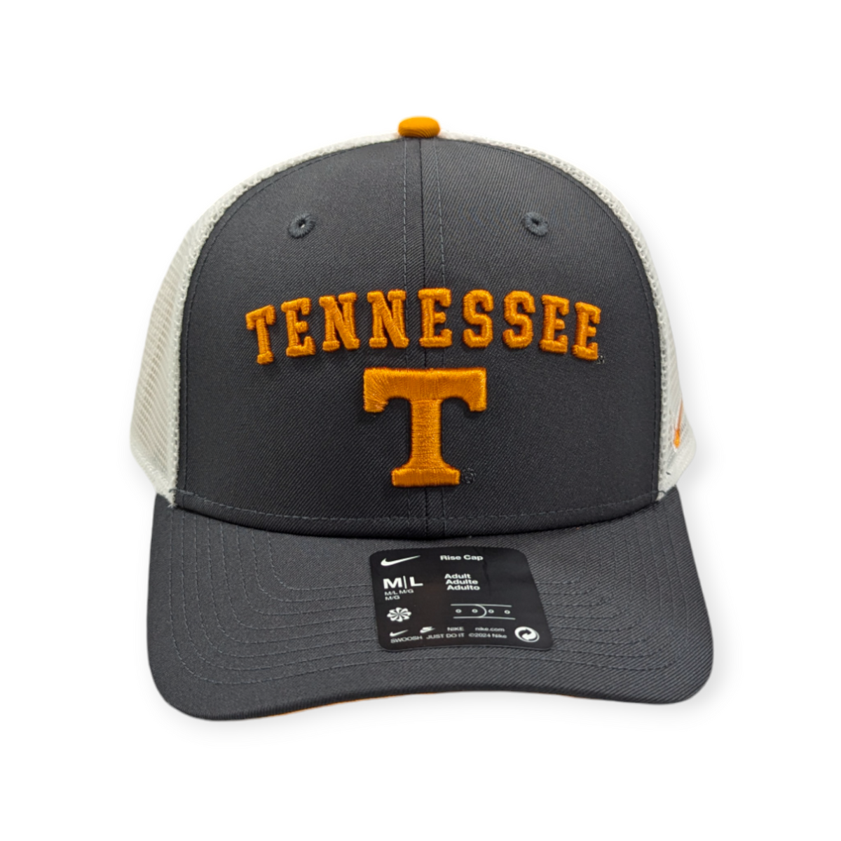 Nike Tennesse Volunteers Anthracite Rise Adjustable Trucker Hat for Men product image 2, provided for visual reference and