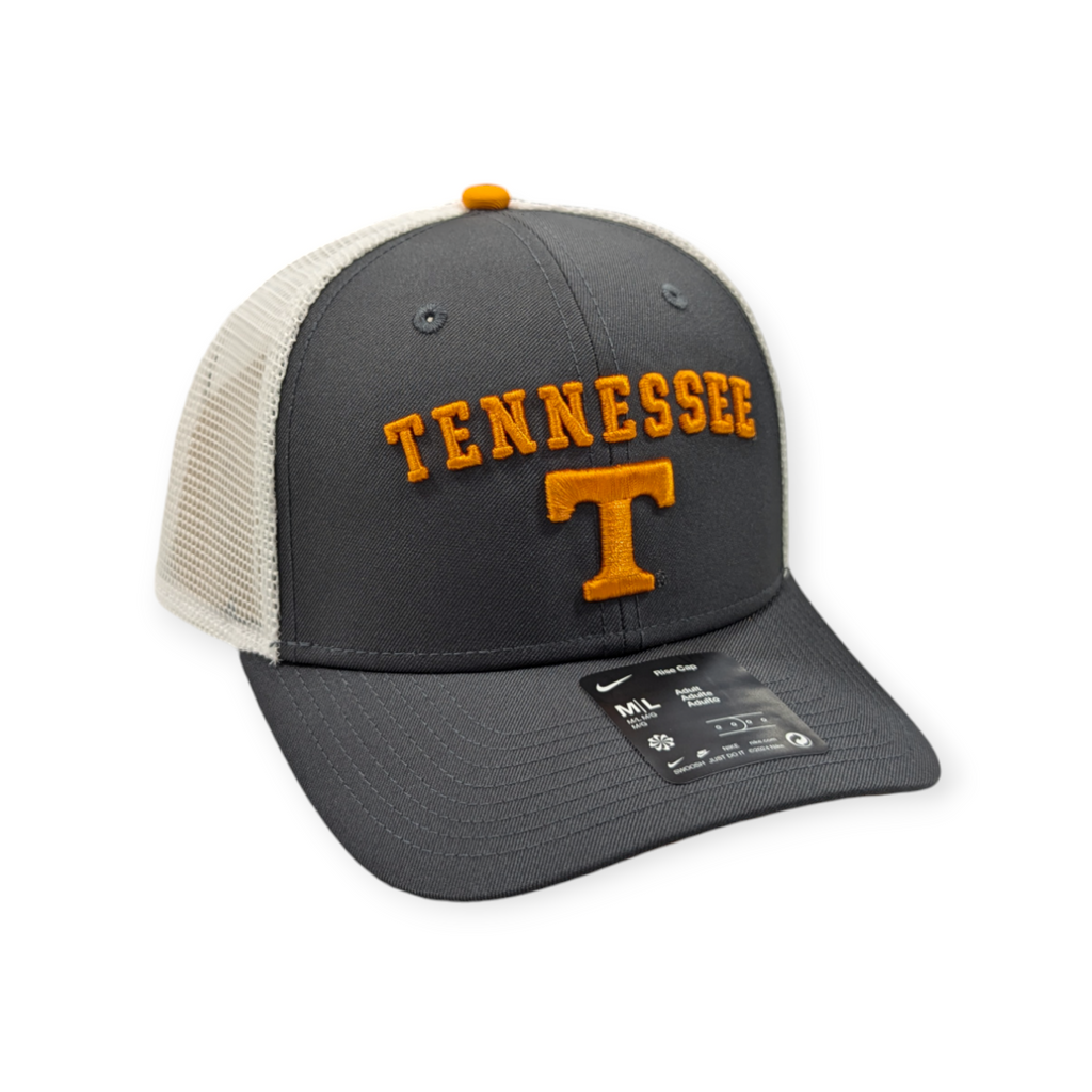 Nike Tennesse Volunteers Anthracite Rise Adjustable Trucker Hat for Men product image 3, provided for visual reference and