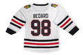 Infant Connor Bedard Chicago Blackhawks White Away Replica Jersey product image 1, provided for visual reference and product