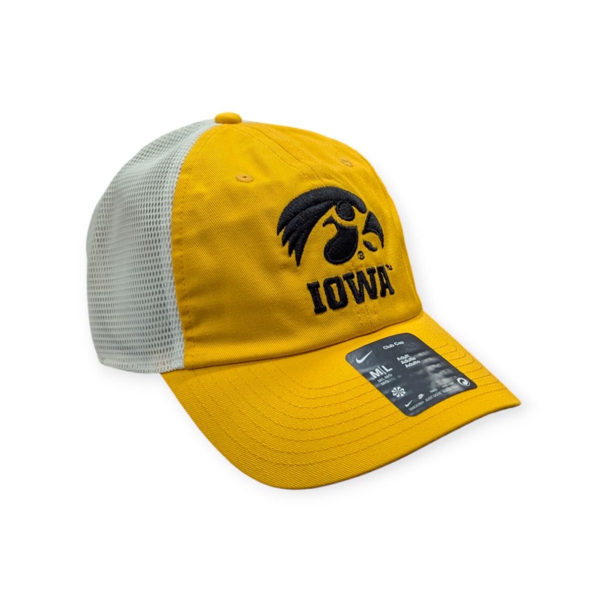 Iowa Hawkeyes Nike Yellow Club Unstructured Adjustable Trucker Hat product image 3, provided for visual reference and