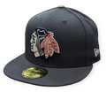 Chicago Blackhawks New Era Navy Bedsy 59FIFTY Fitted Hat product image 1, provided for visual reference and product detail