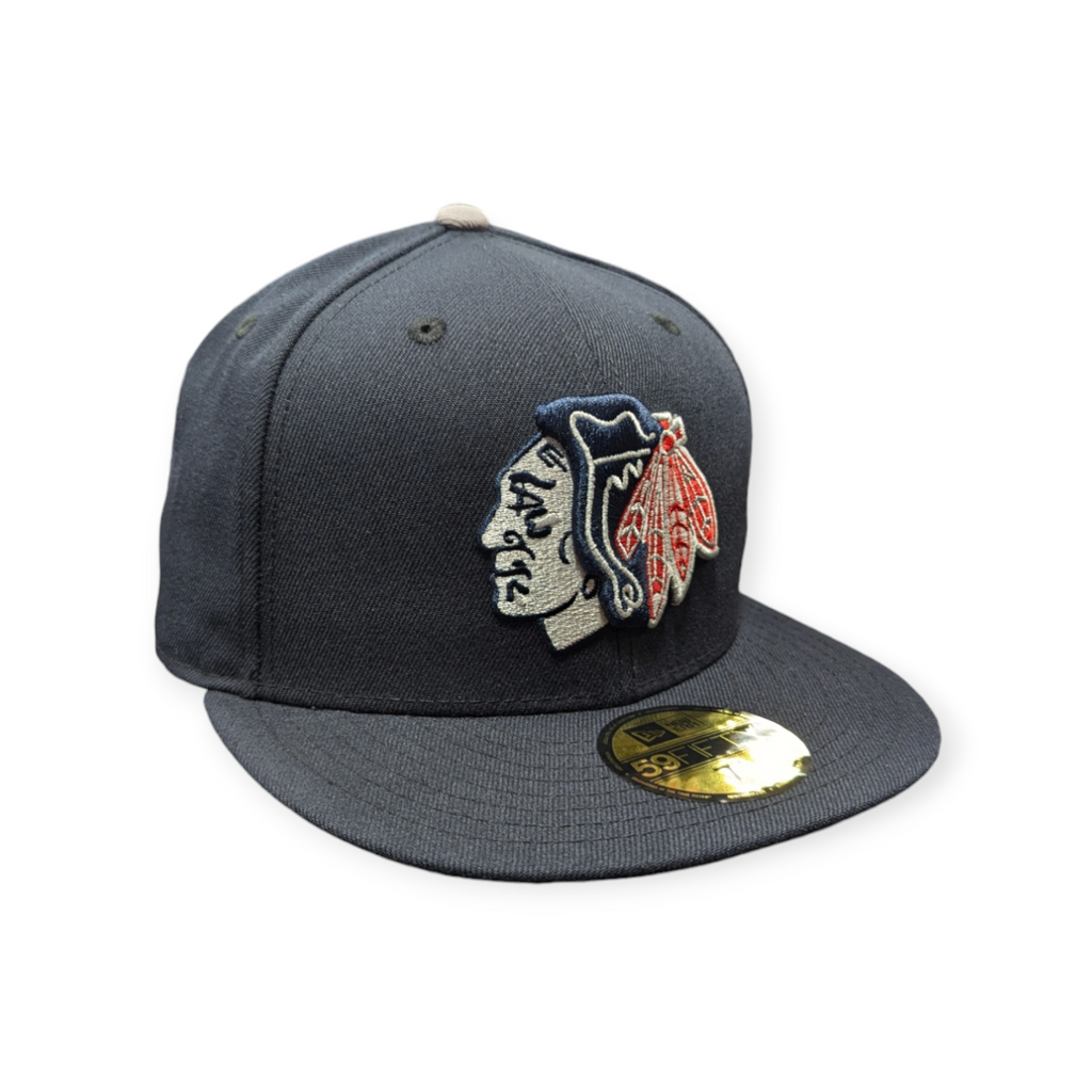 Chicago Blackhawks New Era Navy Bedsy 59FIFTY Fitted Hat product image 3, provided for visual reference and product detail