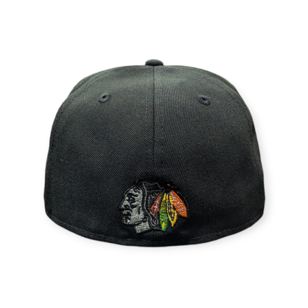 Chicago Blackhawks New Era Black Reverse OTC 59FIFTY Fitted Hat product image 4, provided for visual reference and product