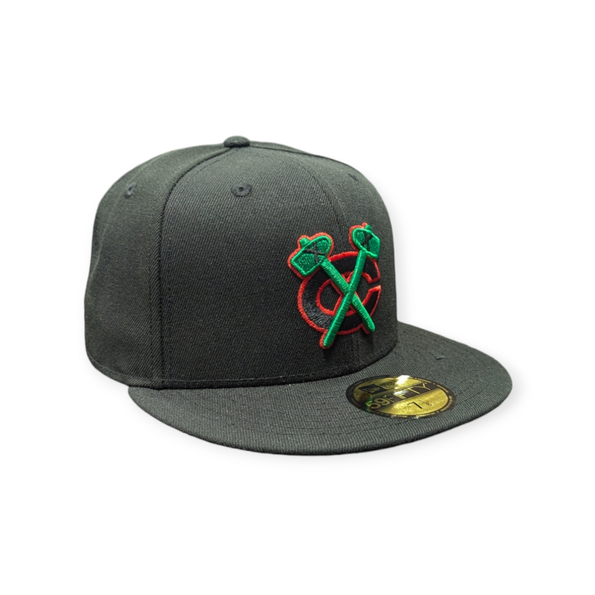 Chicago Blackhawks New Era Black Reverse OTC 59FIFTY Fitted Hat product image 3, provided for visual reference and product