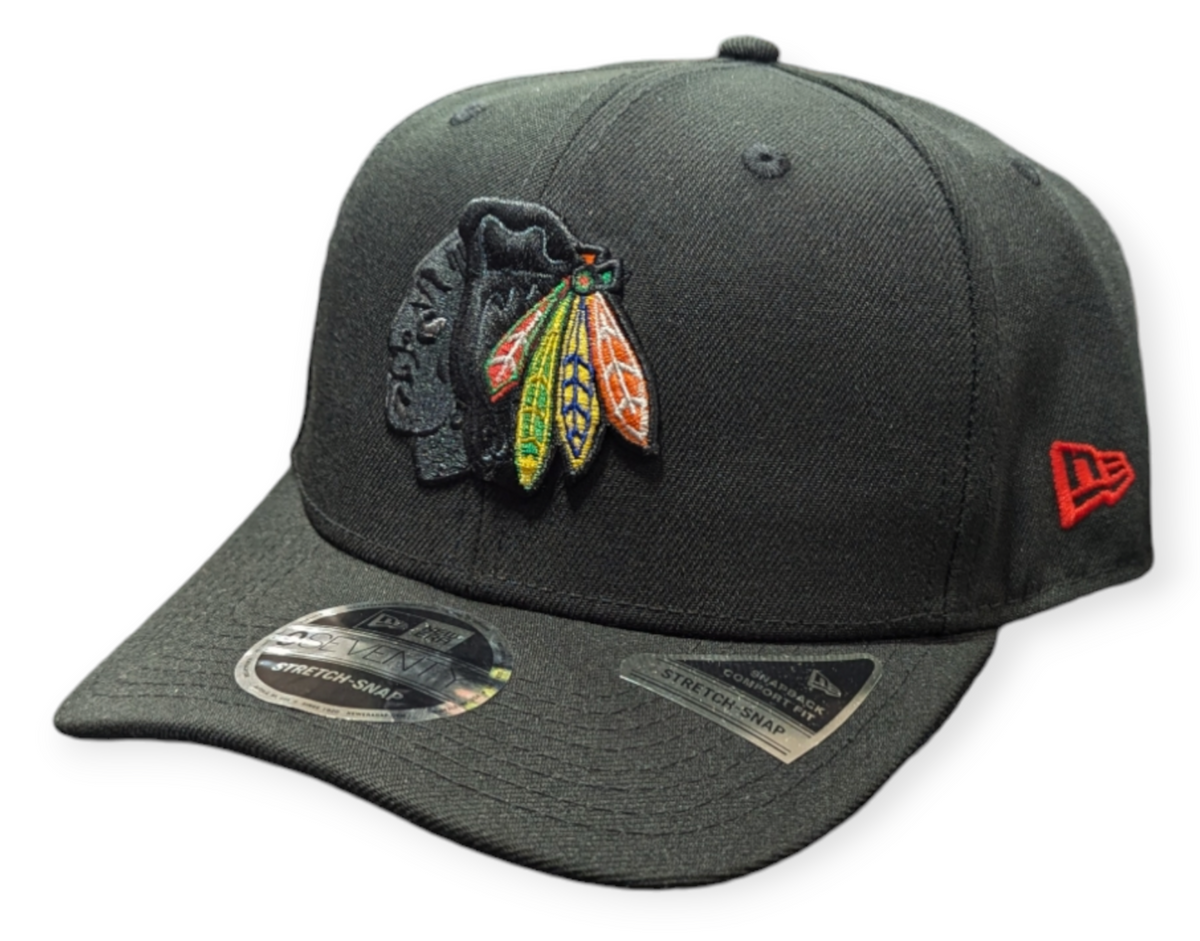 Chicago Blackhawks New Era Head of the Table Black 9SEVENTY Hat product image 1, provided for visual reference and product