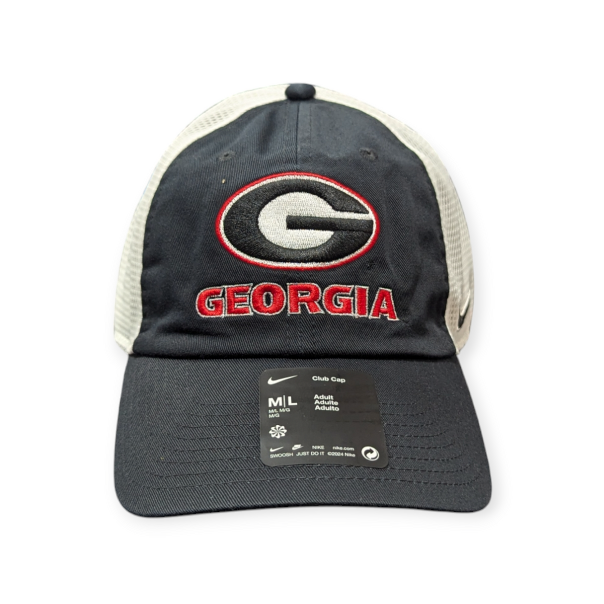 Georgia Bulldogs Nike Black Unstructured Adjustable Trucker Hat product image 2, provided for visual reference and product