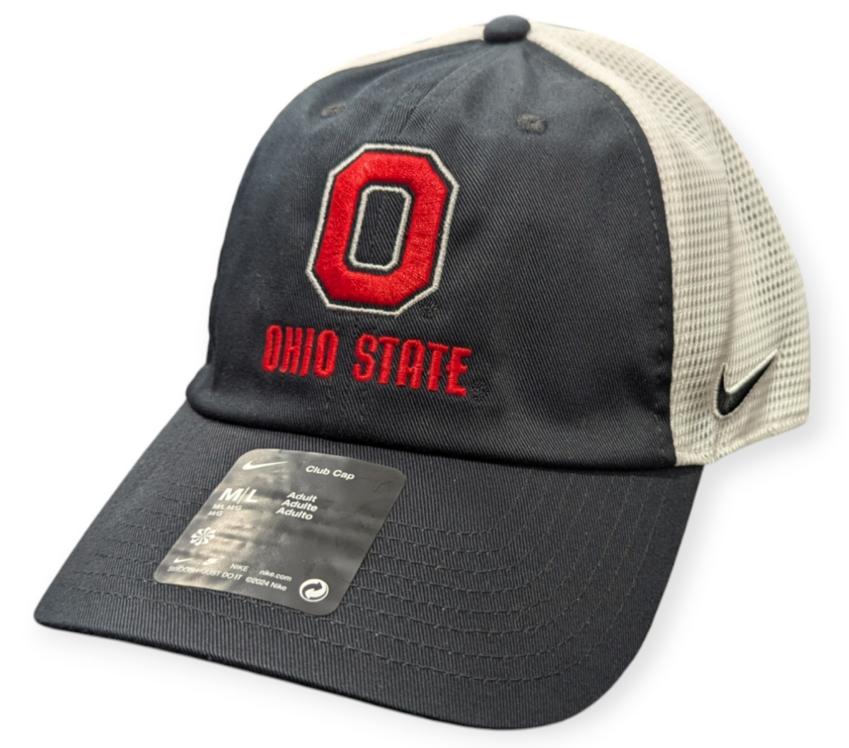 Ohio State Buckeyes Nike Black Unstructured Adjustable Trucker Hat product image 1, provided for visual reference and