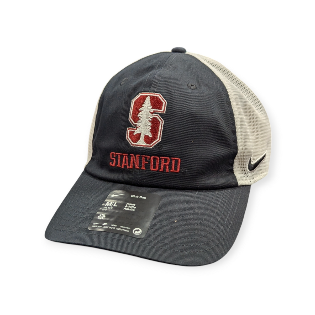 Stanford Cardinal Nike Black Unstructured Adjustable Trucker Hat product image 1, provided for visual reference and product