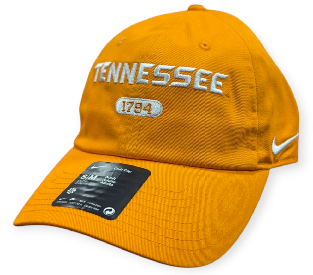 Tennessee Volunteers Nike Club Orange Unstructured Adjustable Hat product image 1, provided for visual reference and product