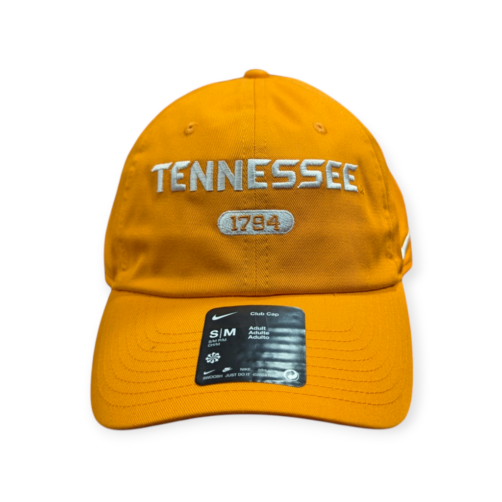 Tennessee Volunteers Nike Club Orange Unstructured Adjustable Hat product image 2, provided for visual reference and product