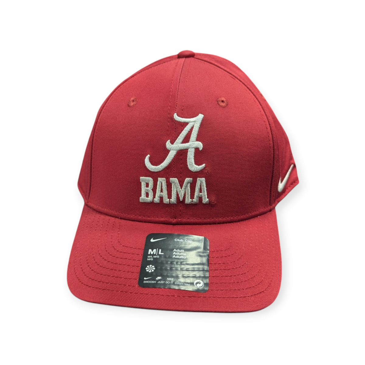 Alabama Crimson Tide Nike Crimson Adjustable Club Hat product image 2, provided for visual reference and product detail