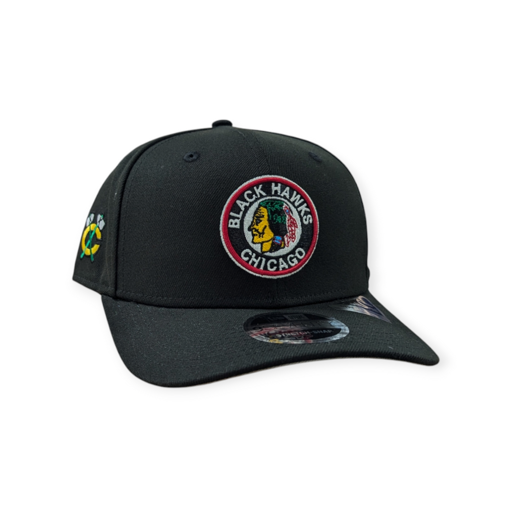 Chicago Blackhawks New Era NHL Classic 1934 Black 9SEVENTY Adjustable Hat product image 3, provided for visual reference and