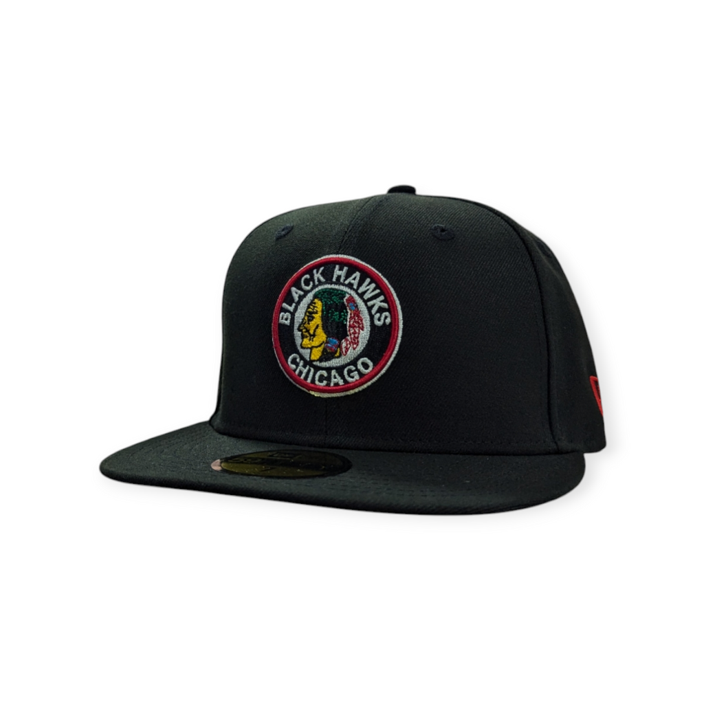 Chicago Blackhawks New Era 1934 Classic Black 59FIFTY Fitted Hat product image 3, provided for visual reference and product