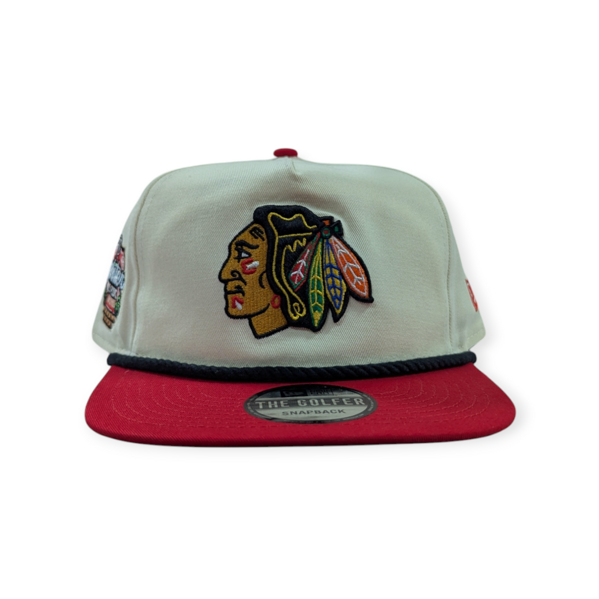 Chicago Blackhawks New Era Chrome/Red 2025 Winter Classic Golfer Adjustable Hat for Men product image 2, provided for visual