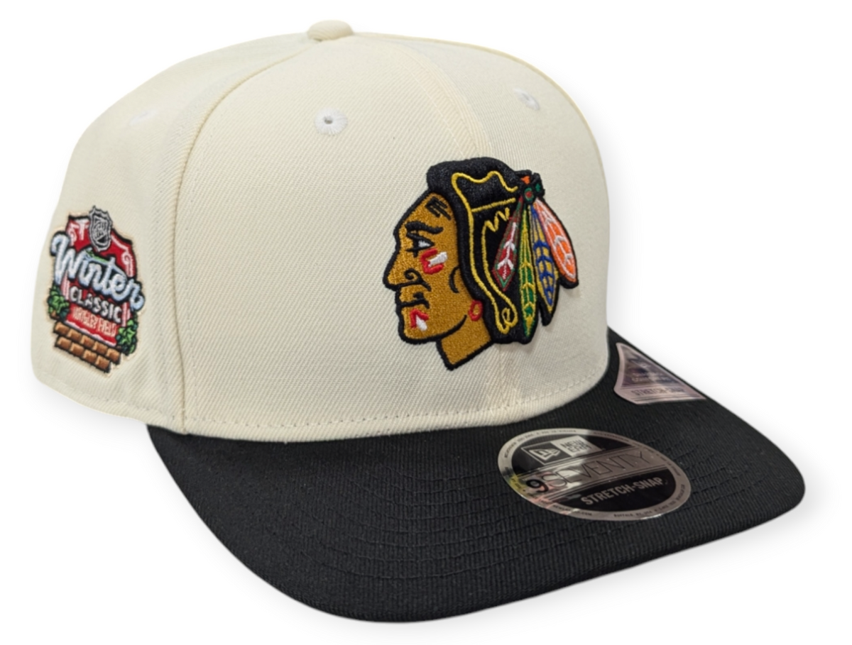 Chicago Blackhawks New Era Chrome/Black 2025 Winter Classic 9SEVENTY Hat for Men product image 1, provided for visual