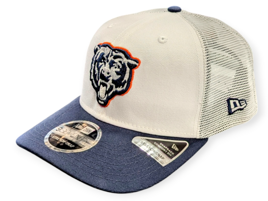 Chicago Bears New Era White/Navy NFL Trucker Primary Logo 9SEVENTY Adjustable Hat for Men product image 1, provided for