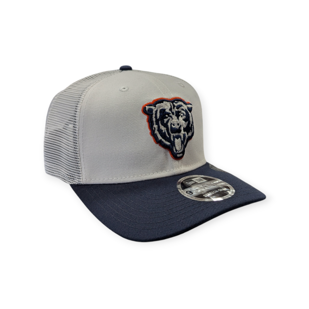 Chicago Bears New Era White/Navy NFL Trucker Primary Logo 9SEVENTY Adjustable Hat for Men product image 3, provided for