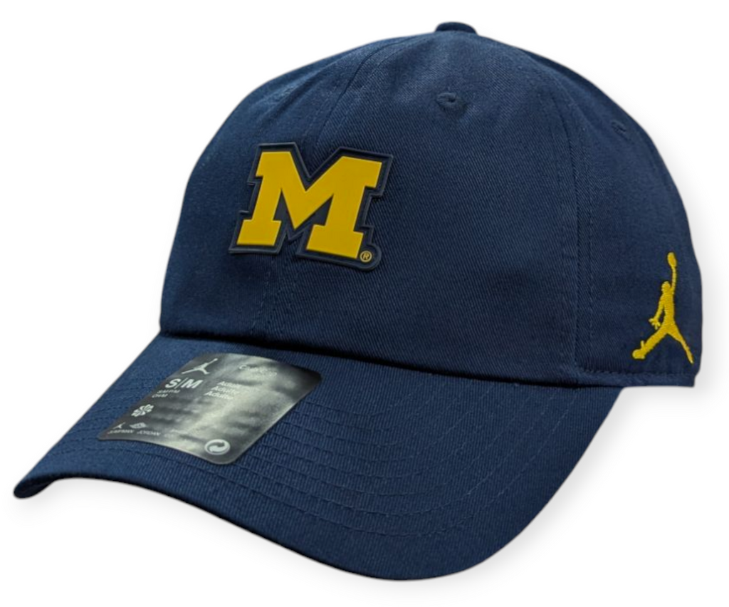Michigan Wolverines Nike Club Primetime Navy Jumpman Slouch Adjustable Hat product image 1, provided for visual reference