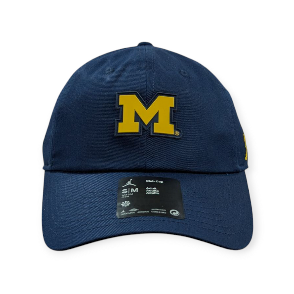 Michigan Wolverines Nike Club Primetime Navy Jumpman Slouch Adjustable Hat product image 2, provided for visual reference