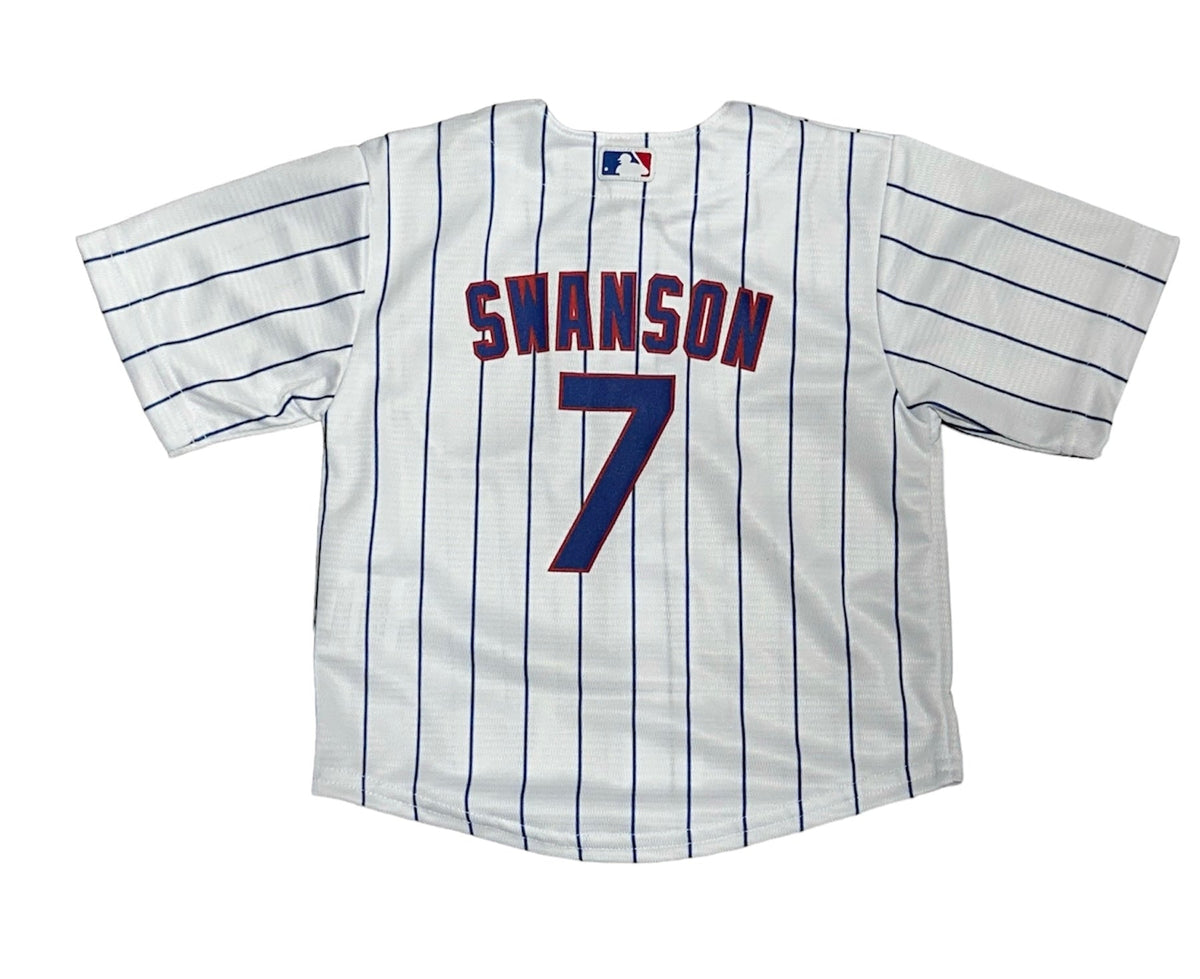 Dansby Swanson Infant Chicago Cubs Nike Home White Replica Team Jersey product image 1, provided for visual reference and