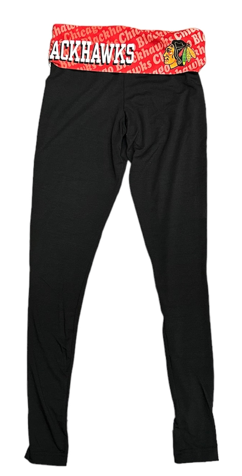 Chicago Blackhawks Cameo Fold Over Full Length Leggings By Concepts Sport product image 1, provided for visual reference and