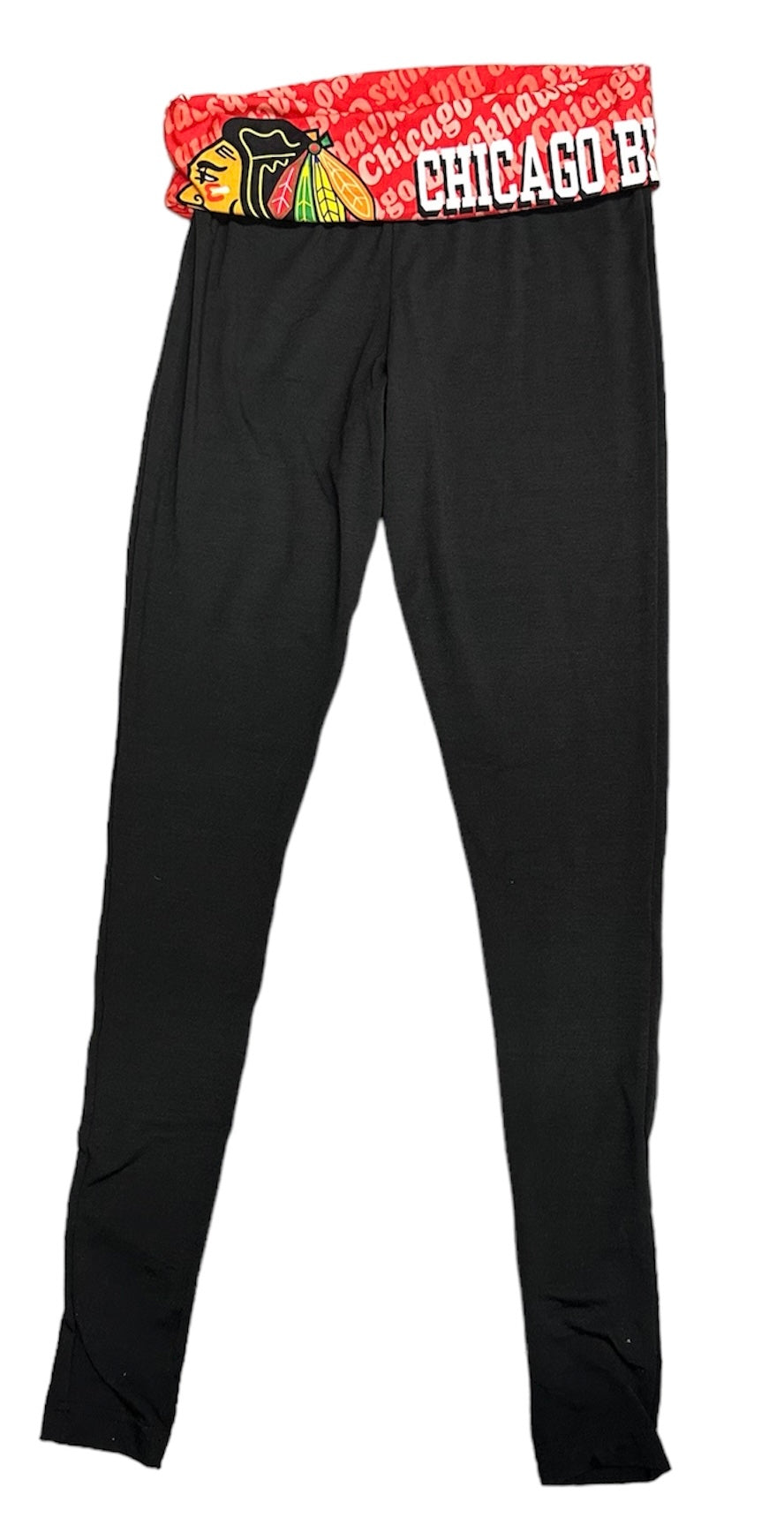 Chicago Blackhawks Cameo Fold Over Full Length Leggings By Concepts Sport product image 2, provided for visual reference and