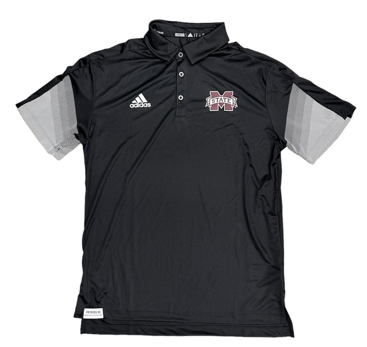 NCAA Mississippi State Bulldogs Black Sideline Polo Shirt By Adidas for Men product image 1, provided for visual reference