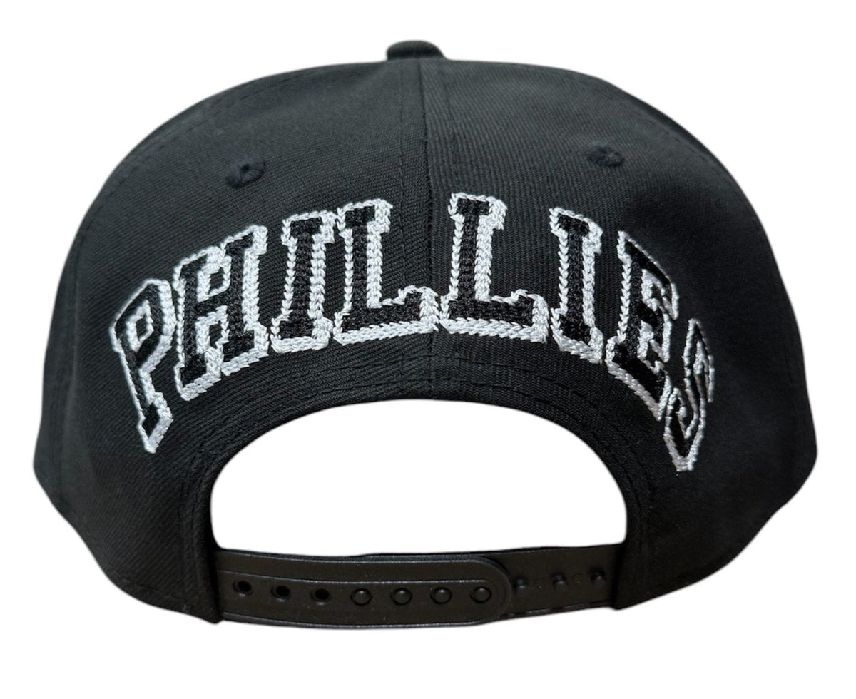 Philadelphia Phillies New Era Black Chain Stitch 9FIFTY Snapback Adjustable Hat product image 3, provided for visual