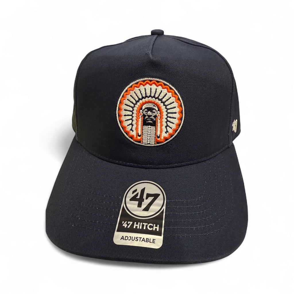 Illinois Fighting Illini Hitch Chief Logo Adjustable Hat By '47 brand product image 2, provided for visual reference and