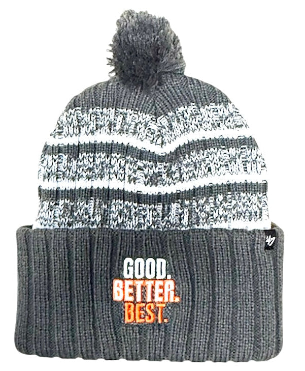 Chicago Bears 47 Brand Charcoal Bearhead Good.Better.Best Cuffed Pom Knit Hat product image 2, provided for visual reference