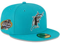 Florida Marlins 2003 World Series Teal 59FIFTY Fitted Hat for Men product image 1, provided for visual reference and product